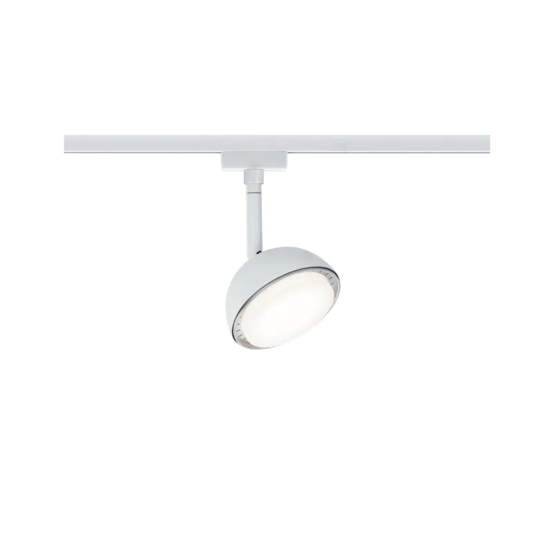 Spot LED URail Hemi Blanc 230 V, métal/plastique