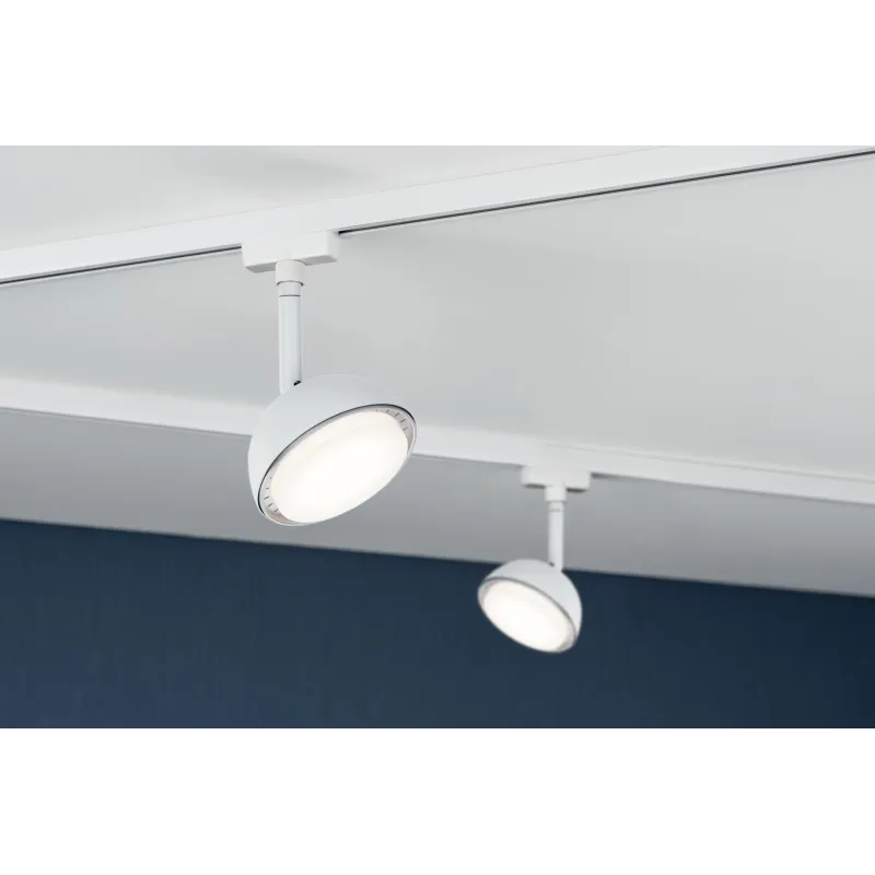 Spot LED URail Hemi Blanc 230 V, métal/plastique