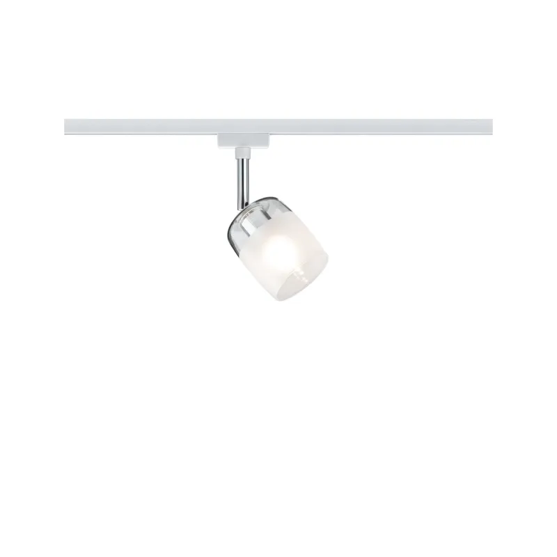 URail Spot Blossom blanc clair-/verre satiné sans ampoule, max. 10 W G9 