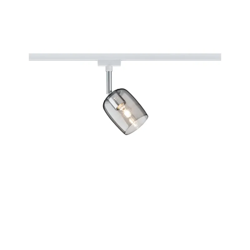 Spot URail Blossom blanc verre fumé sans ampoule, max. 10 W G9