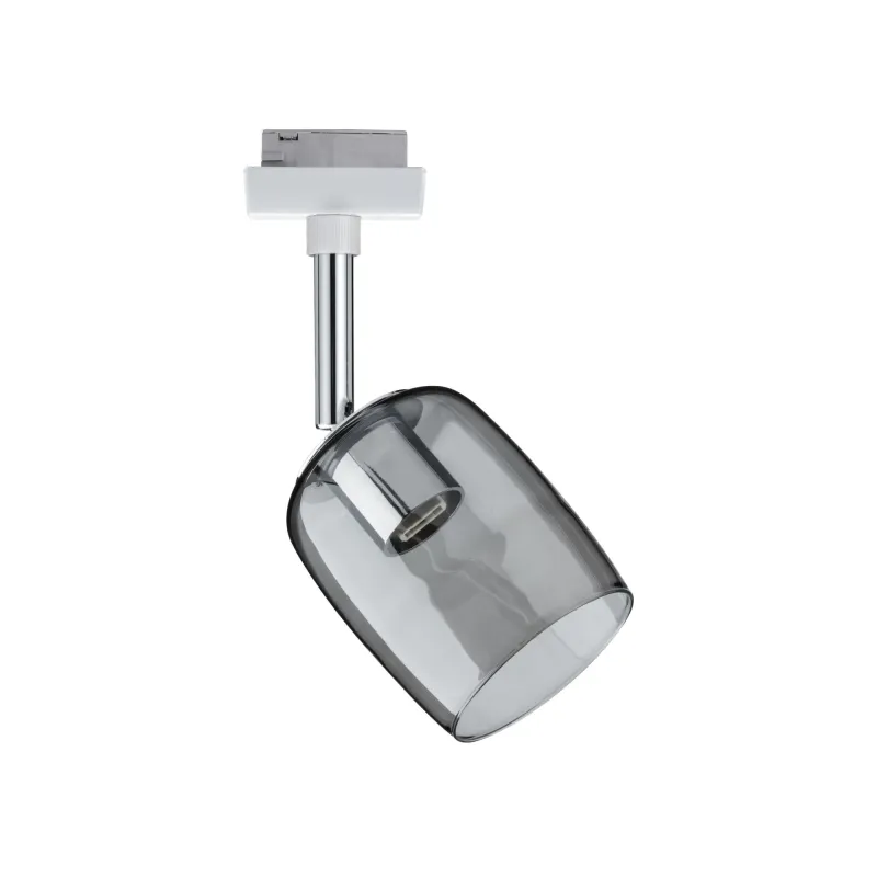 Spot URail Blossom blanc verre fumé sans ampoule, max. 10 W G9
