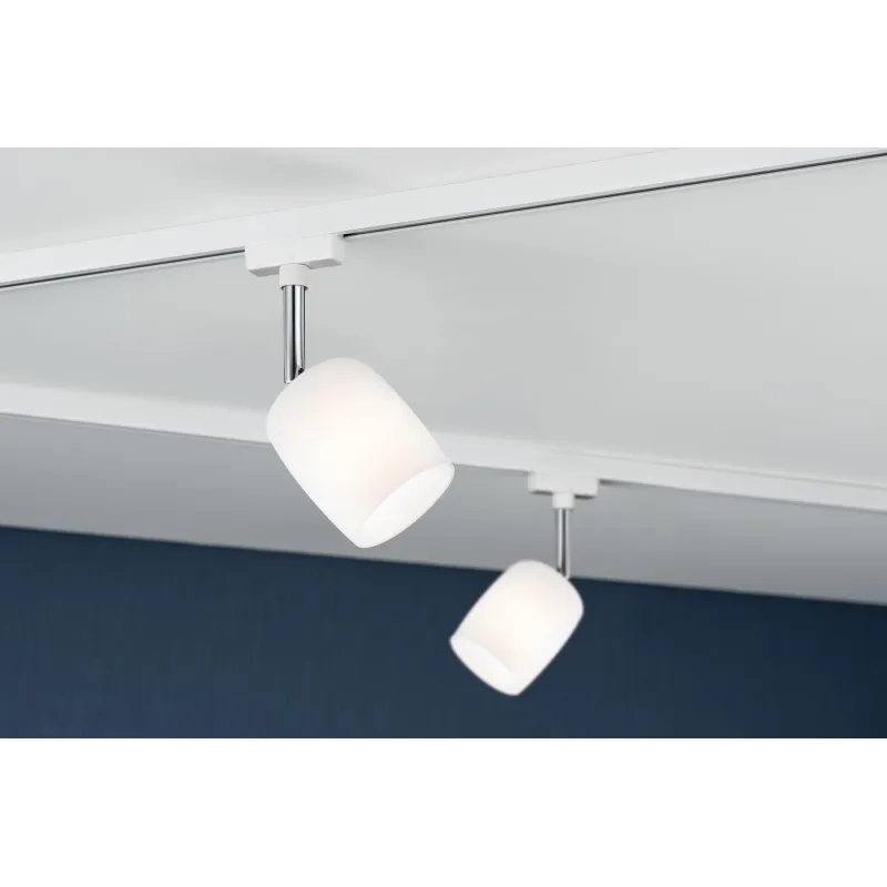 Spot URail Blossom blanc verre satiné sans ampoule, max. 10 W G9