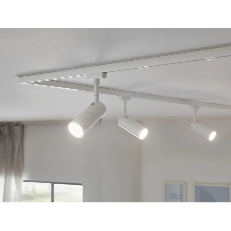 Spot LED URail Tubo Blanc 230 V, métal/plastique