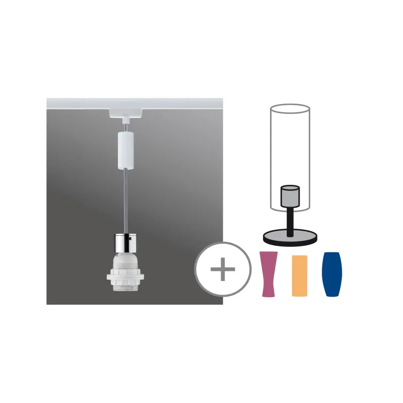 Suspension URail 2Easy Basic max. 1x20 W E27 Blanc/chrome 230 V metal/Syn