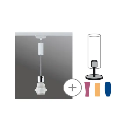 Suspension URail 2Easy Basic max. 1x20 W E27 Blanc/chrome 230 V metal/Syn