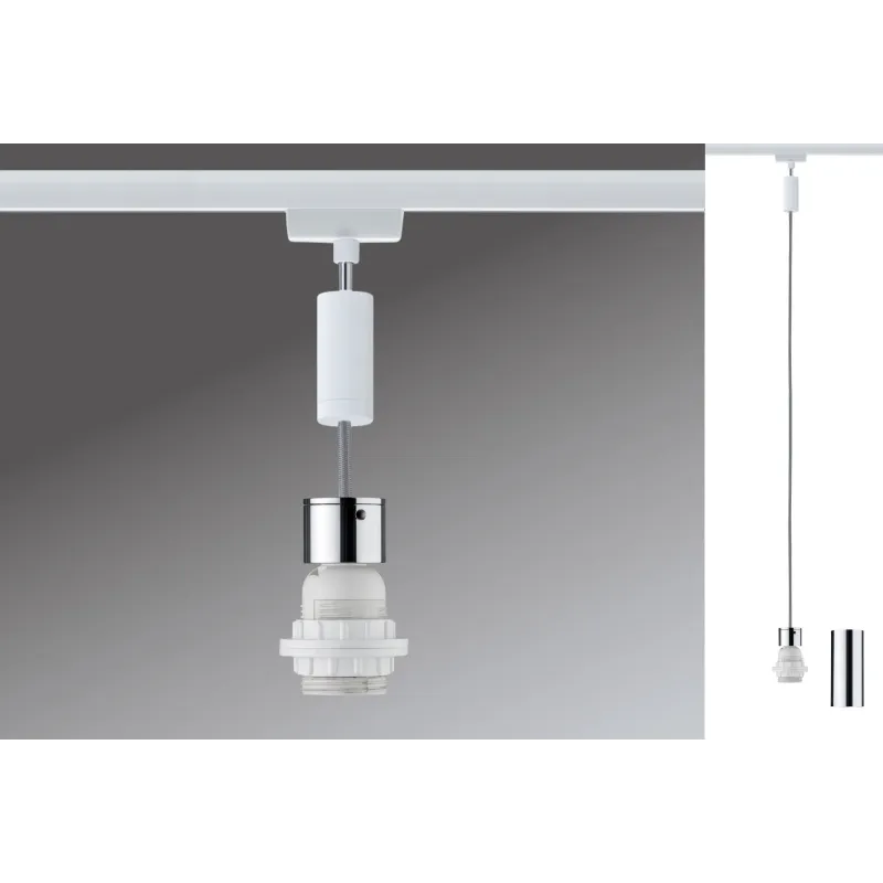 Suspension URail 2Easy Basic max. 1x20 W E27 Blanc/chrome 230 V metal/Syn