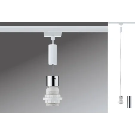 Suspension URail 2Easy Basic max. 1x20 W E27 Blanc/chrome 230 V metal/Syn