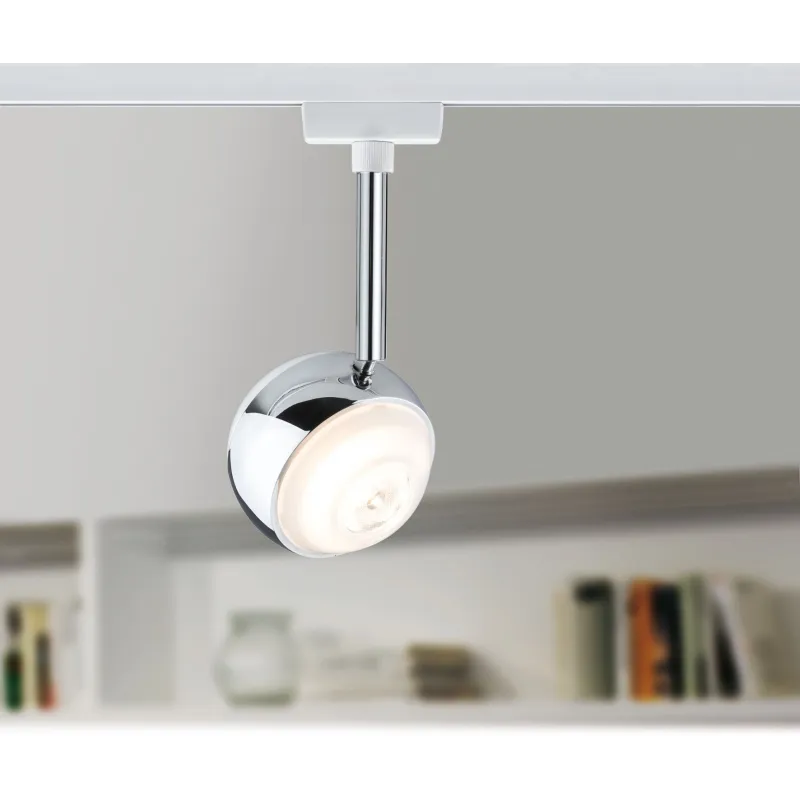 Système URail LED Spot Capsule II 1x6 W Blanc/chrome 230 V metal/Syn reglable