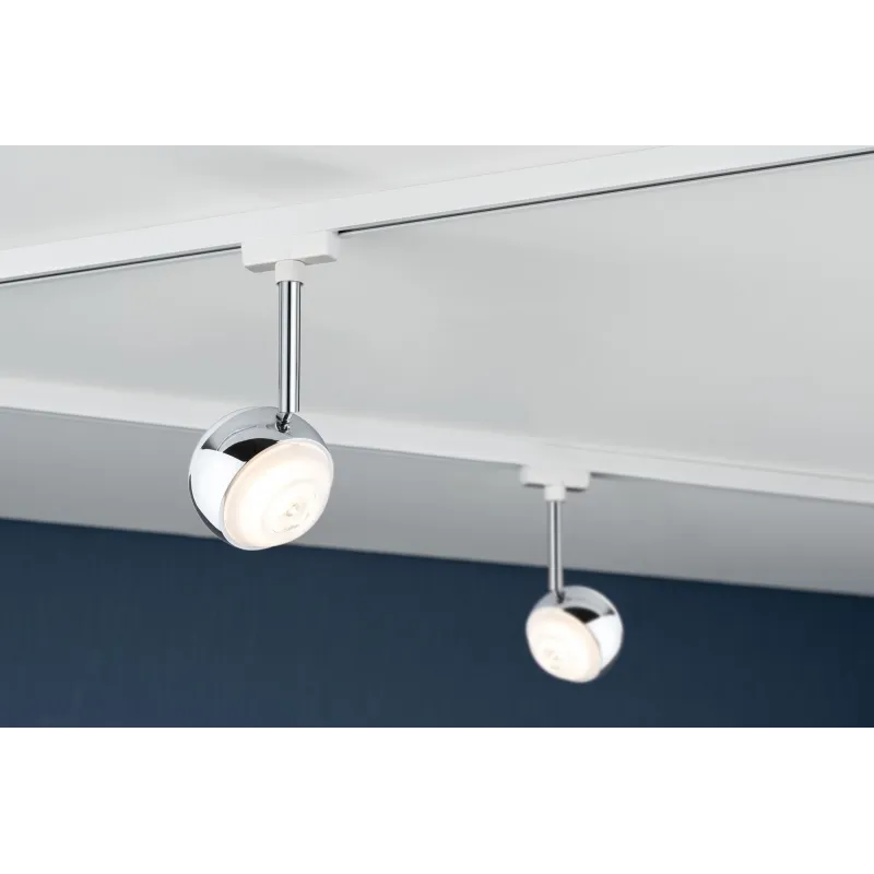 Système URail LED Spot Capsule II 1x6 W Blanc/chrome 230 V metal/Syn reglable