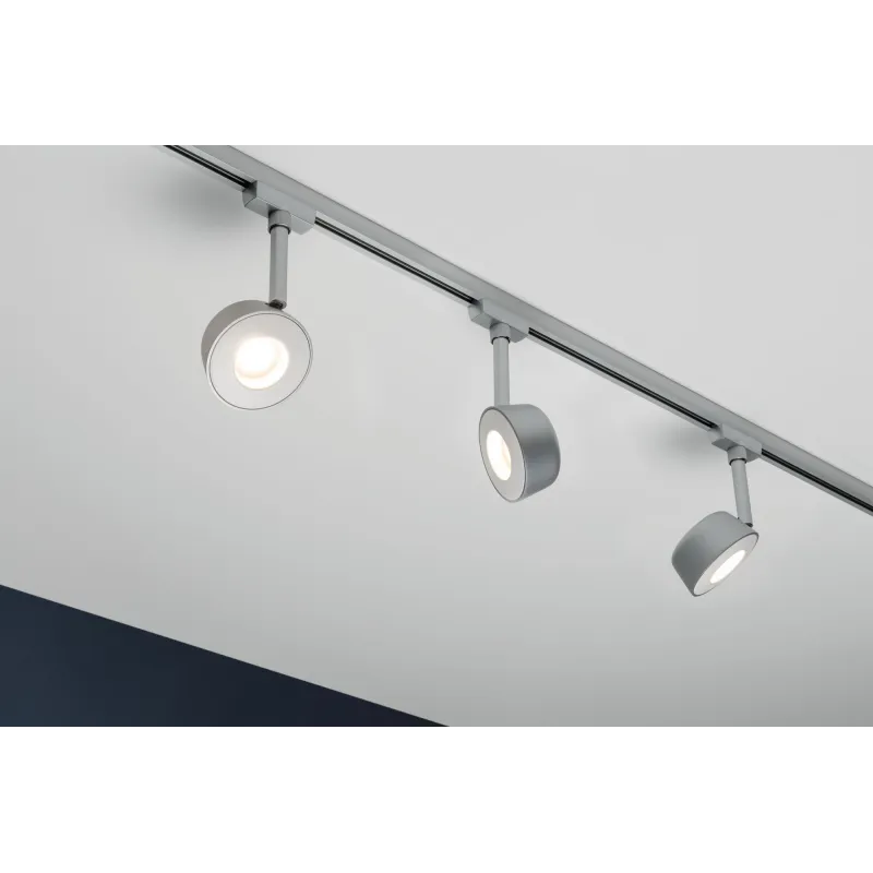 URail Spot LED Pellet 4W Chrome mat / Blanc gradable 