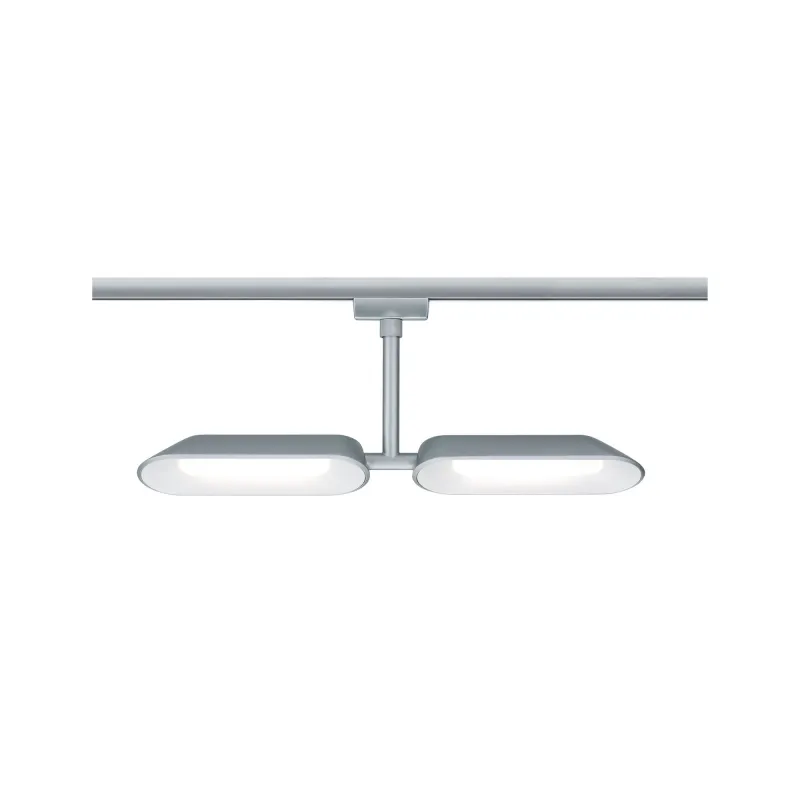 Système URail spot Dipper 2x8W chrome matt/Blanc 230 V metal/Syn reglable