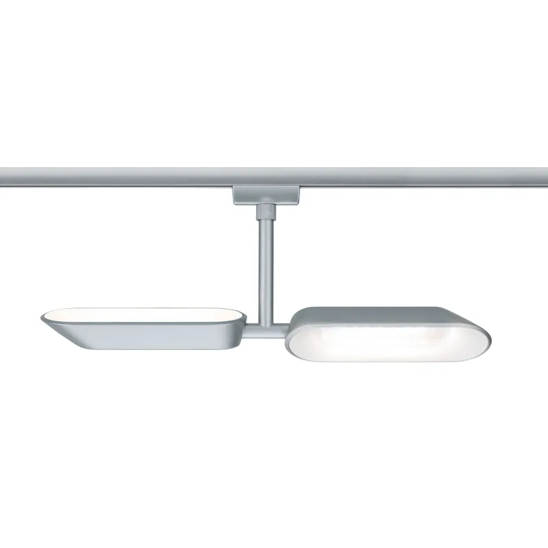 Système URail spot Dipper 2x8W chrome matt/Blanc 230 V metal/Syn reglable