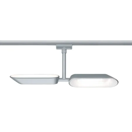 Système URail spot Dipper 2x8W chrome matt/Blanc 230 V metal/Syn reglable
