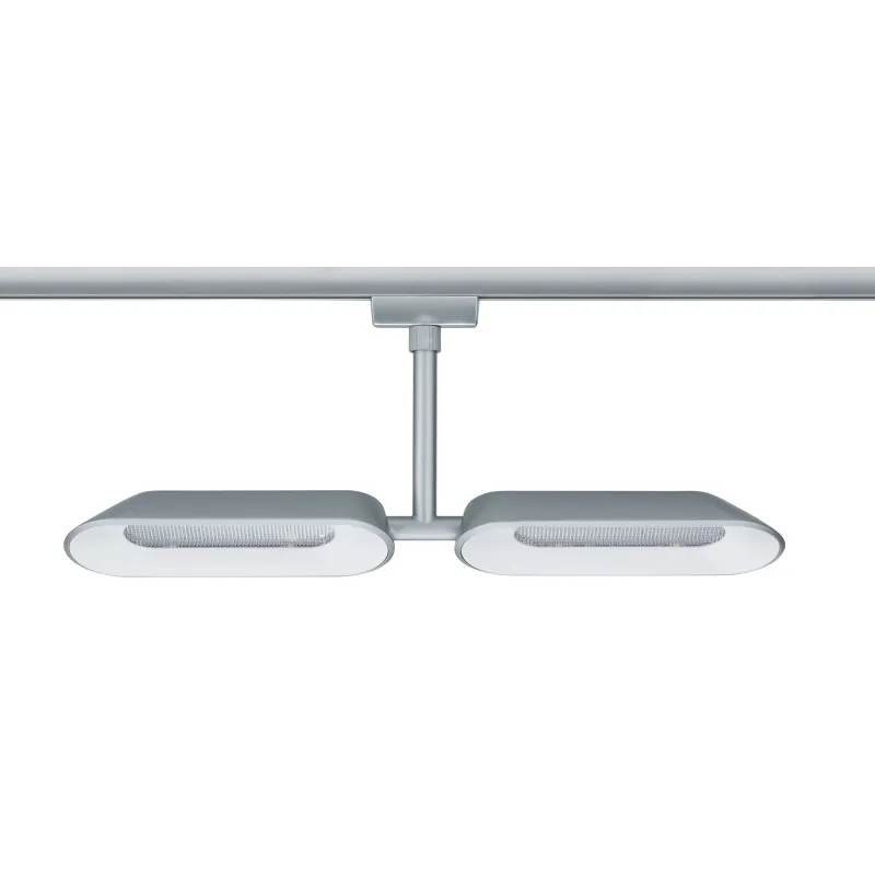 Système URail spot Dipper 2x8W chrome matt/Blanc 230 V metal/Syn reglable