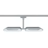 Système URail spot Dipper 2x8W chrome matt/Blanc 230 V metal/Syn reglable