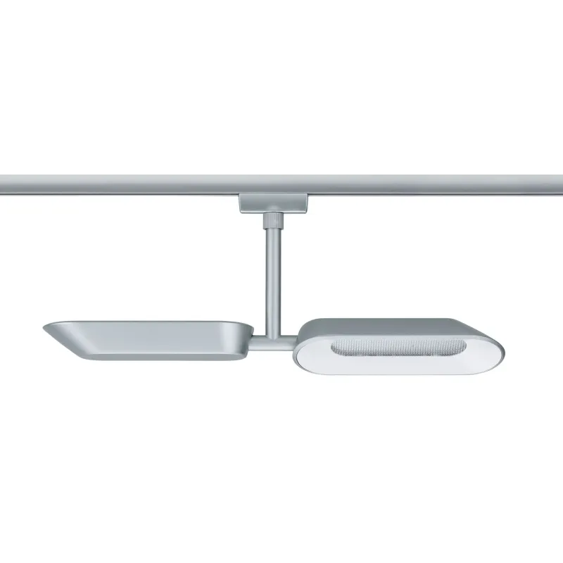 Système URail spot Dipper 2x8W chrome matt/Blanc 230 V metal/Syn reglable