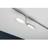 Système URail spot Dipper 2x8W chrome matt/Blanc 230 V metal/Syn reglable