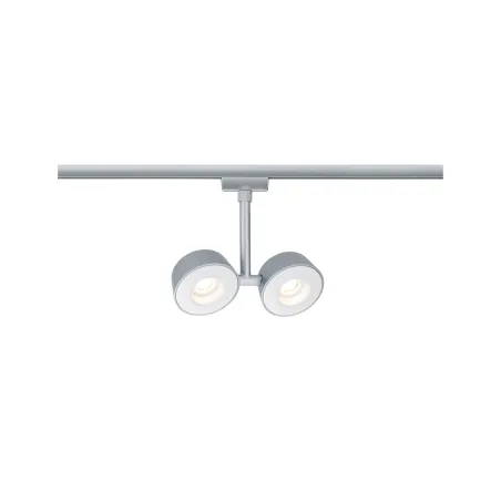 Système URail spot Double Pellet 2x4 W chrome mat/Blanc 230 V metal/Syn reglable