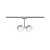 Système URail spot Double Pellet 2x4 W chrome mat/Blanc 230 V metal/Syn reglable