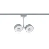 Système URail spot Double Pellet 2x4 W chrome mat/Blanc 230 V metal/Syn reglable