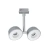 Système URail spot Double Pellet 2x4 W chrome mat/Blanc 230 V metal/Syn reglable
