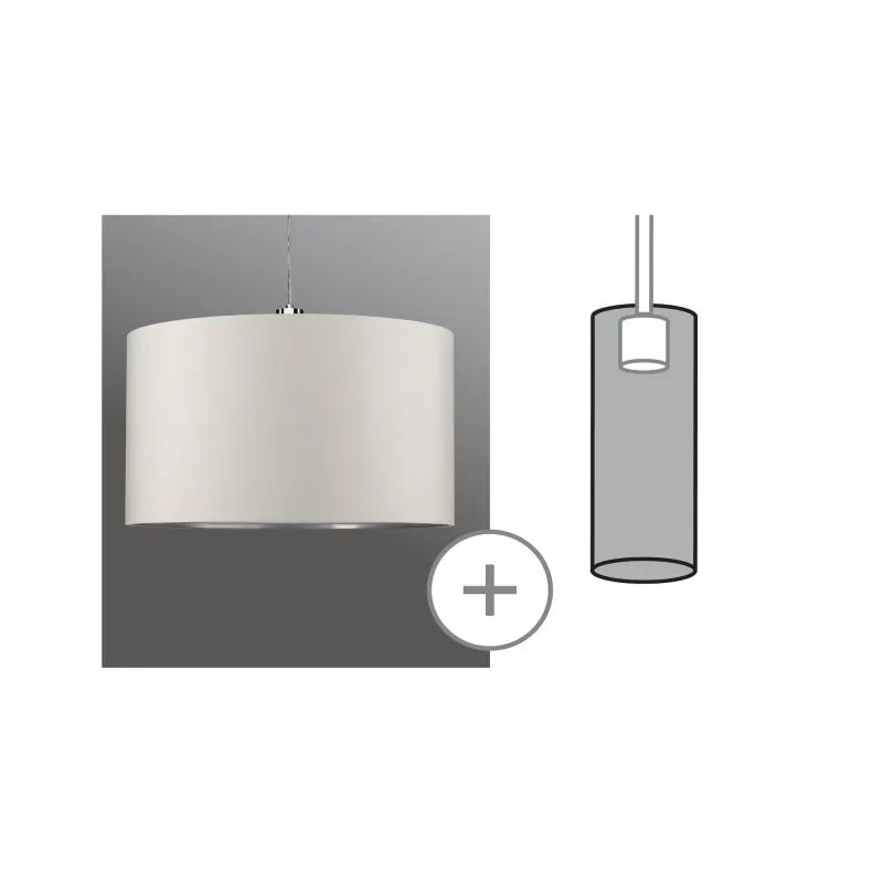 URail 2Easy abat-jour en tissu Tessa crème max. 50W Diamètre 45 cm 