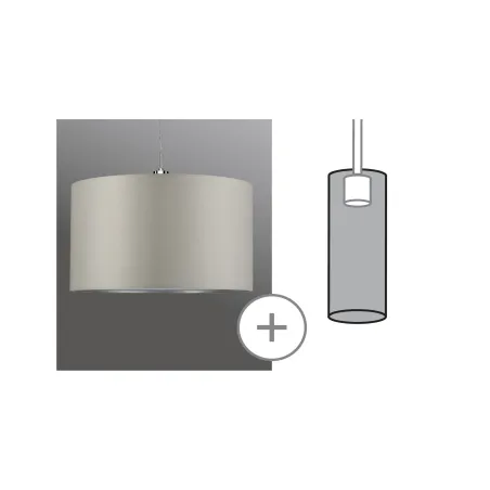 URail 2Easy abat-jour en tissu Tessa gris clair max. 50W Diamètre 45 cm