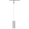 URail, LED-suspension, 1x6W, Barrel 230V, Chrome mat / Alu anodisé 
