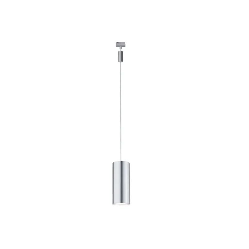URail, LED-suspension, 1x6W, Barrel 230V, Chrome mat / Alu anodisé 