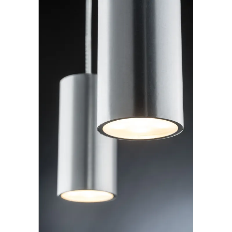 URail, LED-suspension, 1x6W, Barrel 230V, Chrome mat / Alu anodisé 