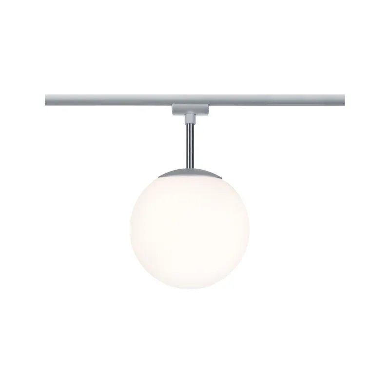 URail plastique Globe Small max. 1x10W E14 chromeom mat/Opal 230 V Métal/Verre reglable