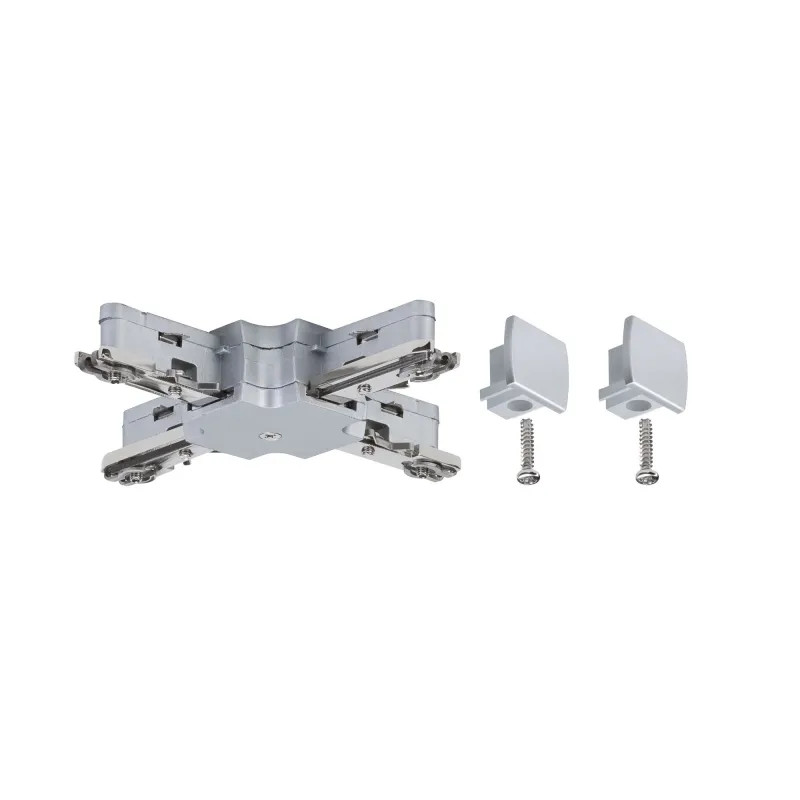 URail, acc. système rail, connecteur en X 230V, chrome mate 