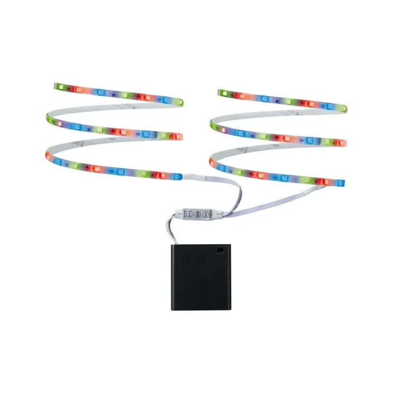 Function Mobil Stripe 2x80 cm RGB 1,2W 9V 4xAA Blanc Métal/plastiqu...