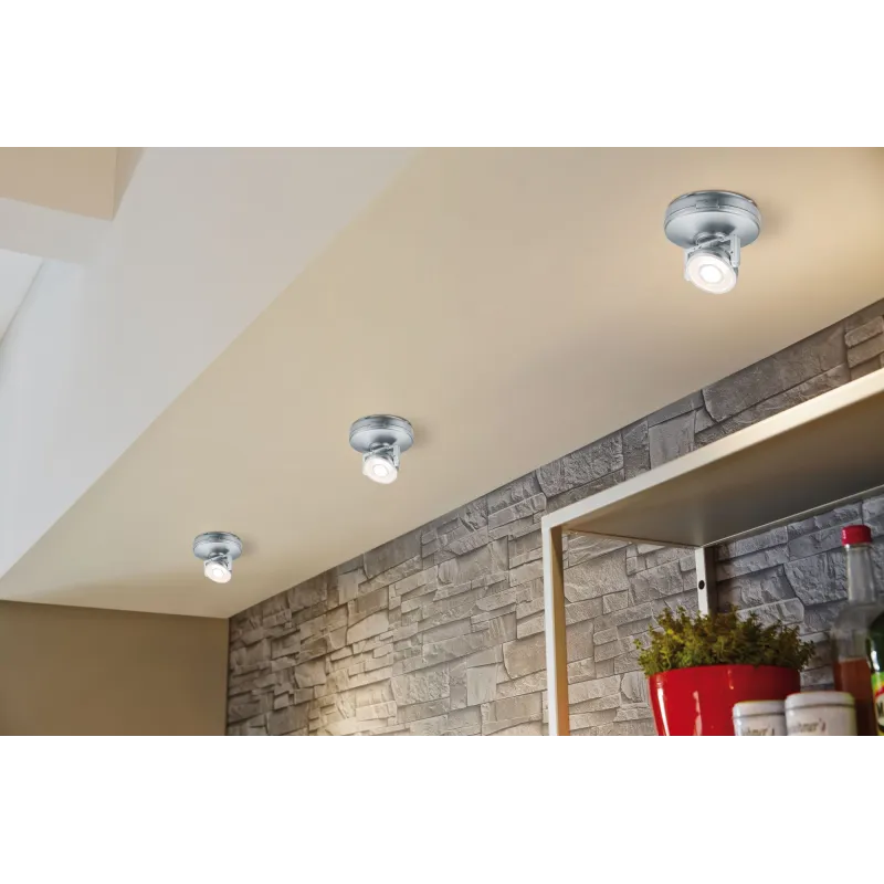 Function Rotate LED 1er spot chrome mat 3x1,5V AA plastique - Pas cher