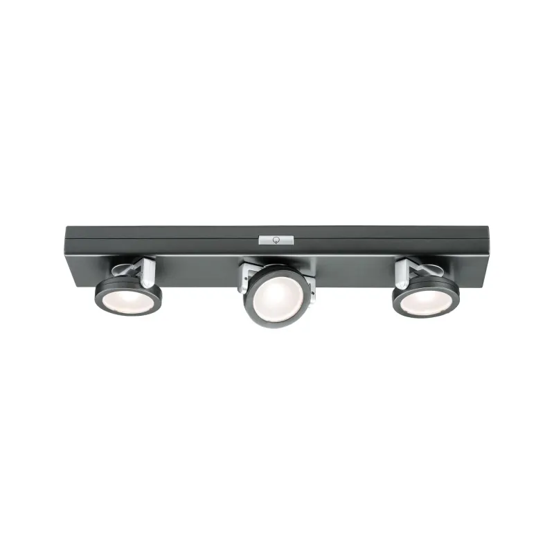 fonction Rotate LED Balken dimmable Anthraciteaci te chrome mat 6x1,5V AAA plastique