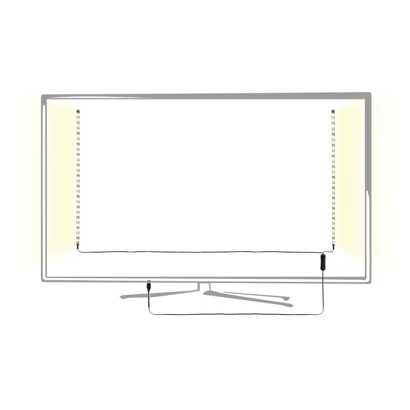 Function USB-Stripe 2x50 cm Blanc chaud 2W 5V Noir Métal/plastique ...