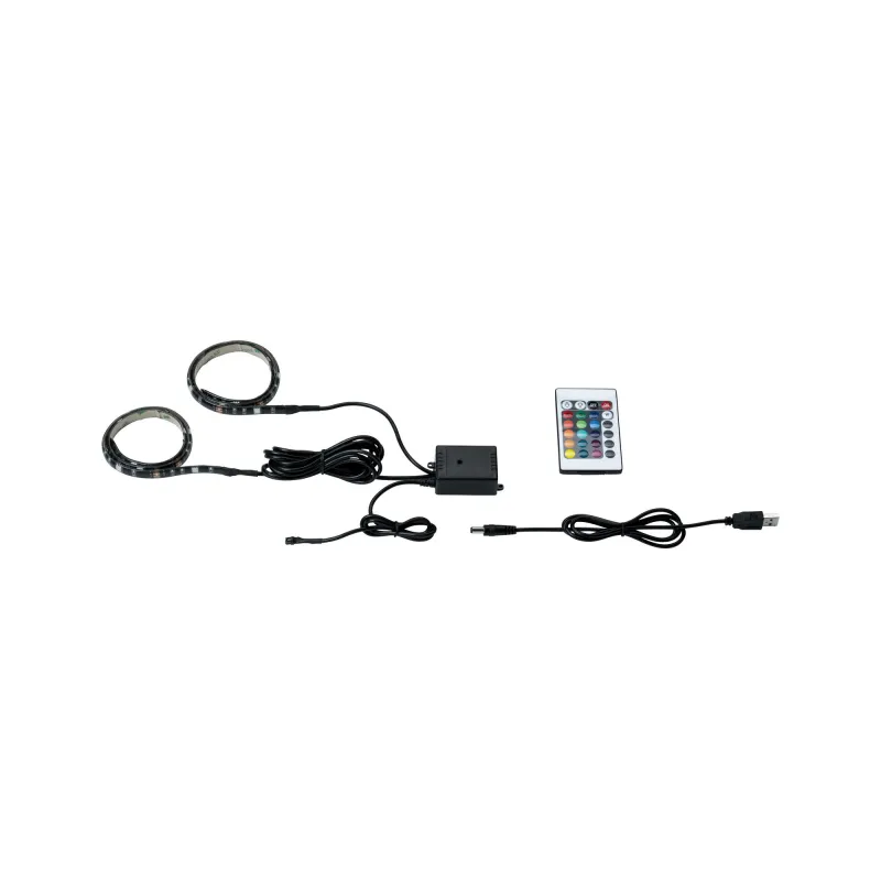 fonction USB-Stripe 2x50 cm RGB 2,5W 5V Noir Métal/plastique tv