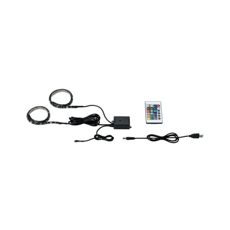 fonction USB-Stripe 2x50 cm RGB 2,5W 5V Noir Métal/plastique tv