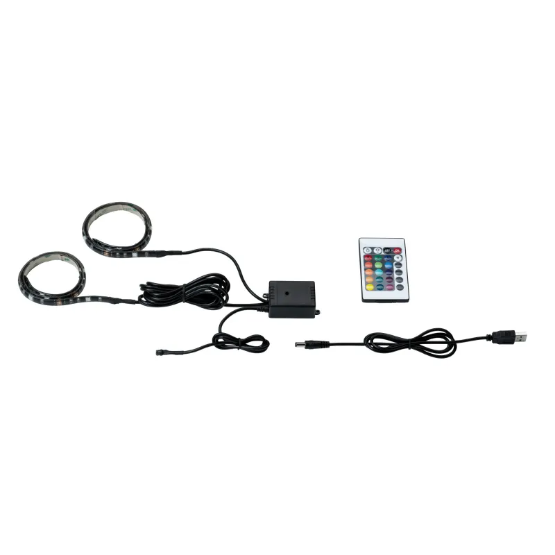 fonction USB-Stripe 2x50 cm RGB 2,5W 5V Noir Métal/plastique tv