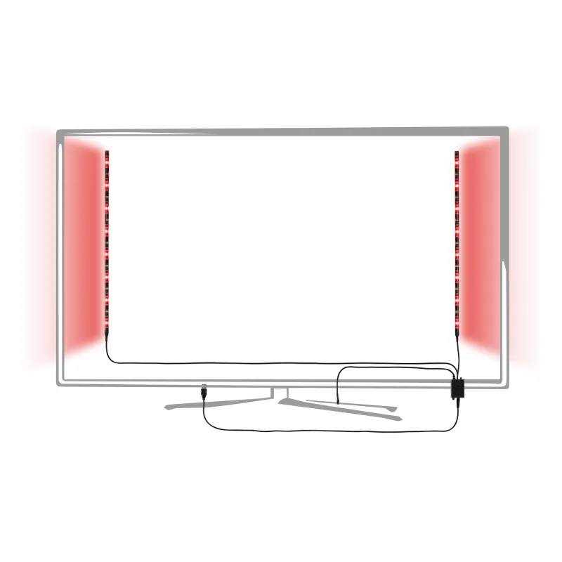 fonction USB-Stripe 2x50 cm RGB 2,5W 5V Noir Métal/plastique tv