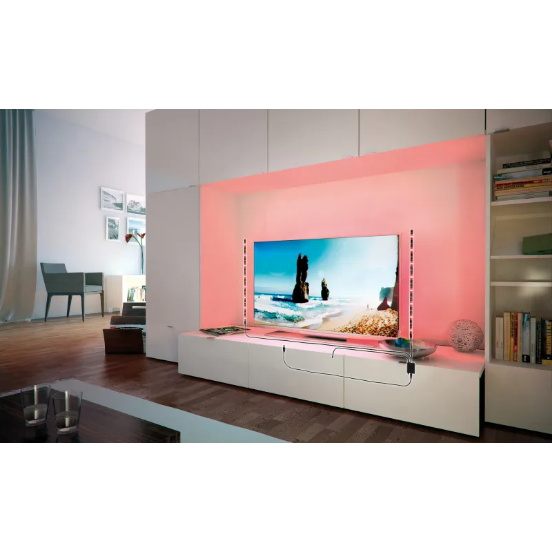 fonction USB-Stripe 2x50 cm RGB 2,5W 5V Noir Métal/plastique tv