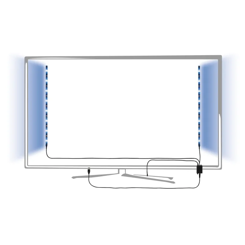 fonction USB-Stripe 2x50 cm RGB 2,5W 5V Noir Métal/plastique tv