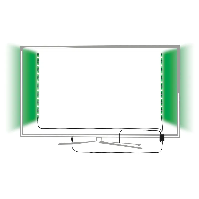 fonction USB-Stripe 2x50 cm RGB 2,5W 5V Noir Métal/plastique tv