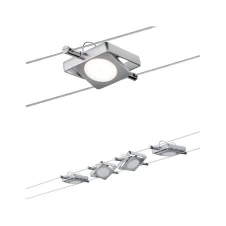 kit câble tendu LED, 4x4W, MacLED 230/12V DC, chrome mat