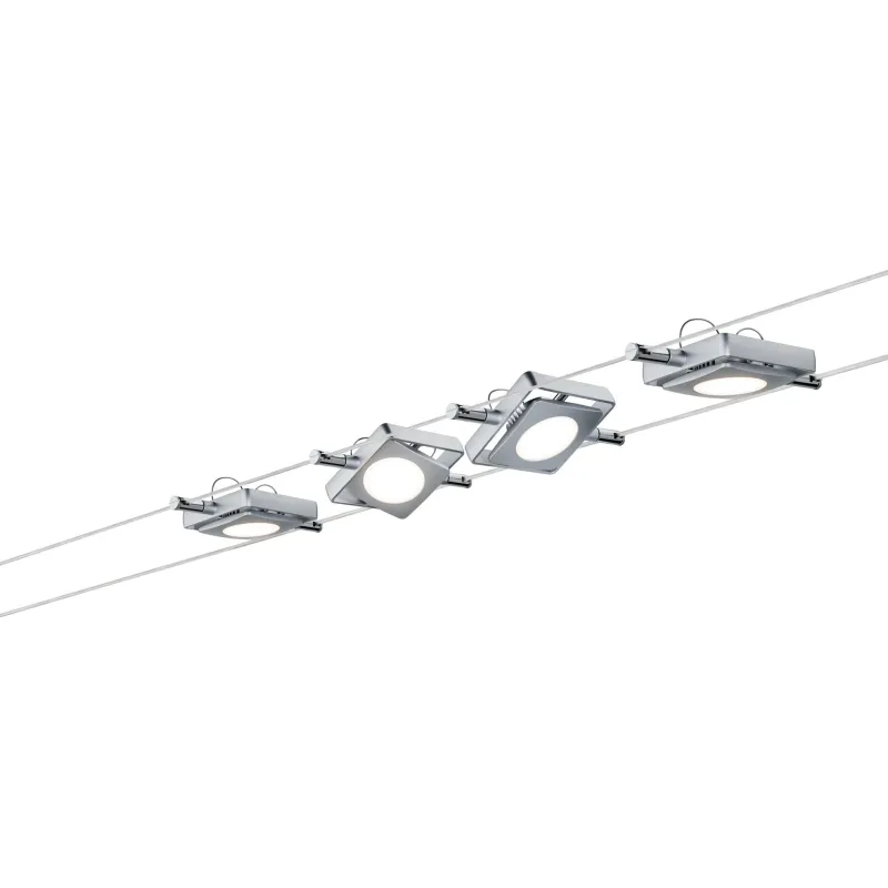 kit câble tendu LED, 4x4W, MacLED 230/12V DC, chrome mat