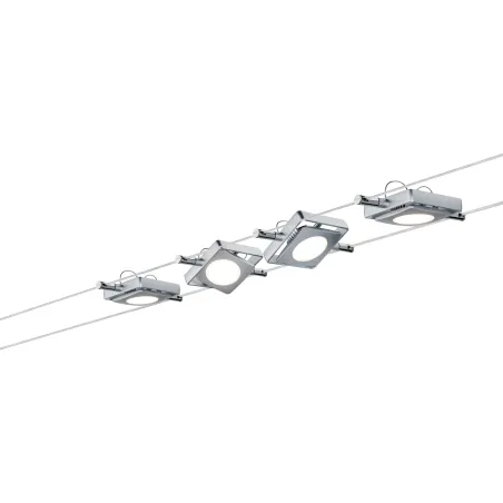 kit câble tendu LED, 4x4W, MacLED 230/12V DC, chrome mat