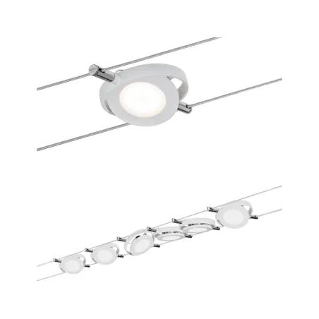 Kit câble DC LED kit RoundMac 6x4W blanc mat 230V/12V DC 30VA Métal