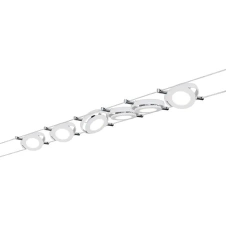Kit câble DC LED kit RoundMac 6x4W blanc mat 230V/12V DC 30VA Métal