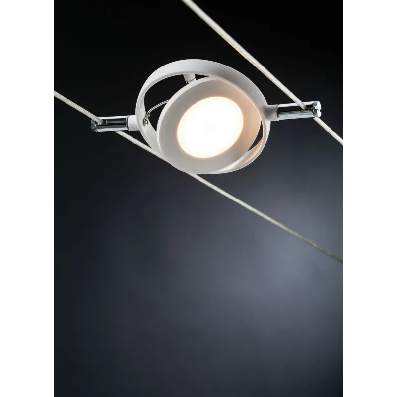 Kit câble DC LED kit RoundMac 6x4W blanc mat 230V/12V DC 30VA Métal