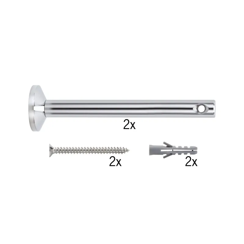 Syst.Câble L&E Renvoi d'angle/Support tubes à visser 1 paire 165mm...
